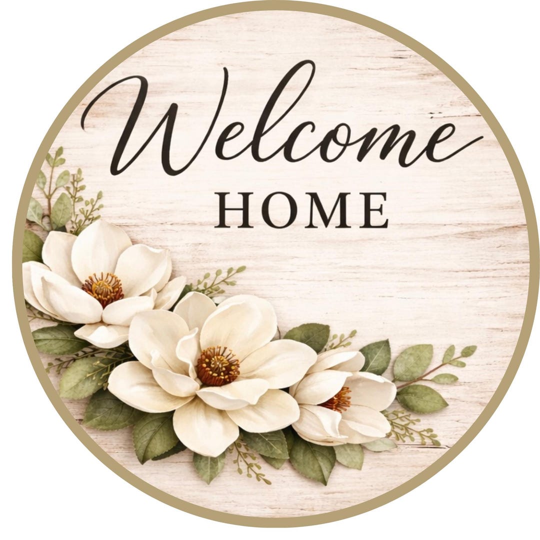 Welcome Home Magnolia Wreath Sign - Etsy