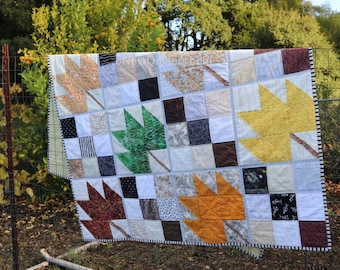 Maple Leaf Neun Patch Quilt-as-You-Go Muster PDF Download