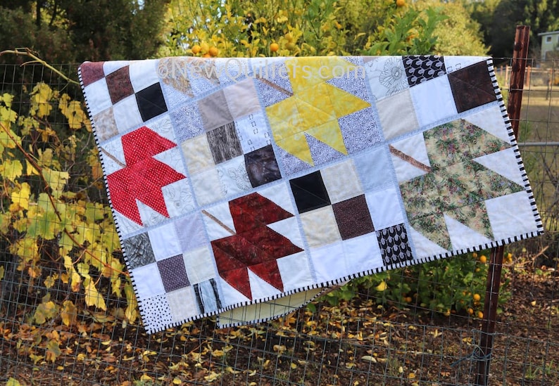 Maple Leaf Nine Patch Quilt-as-You-Go Pattern PDF Download image 3