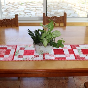 Plate of Cherries Disapearing Nine-Patch Quilt Pattern Table Runner Instant PDF Download image 6