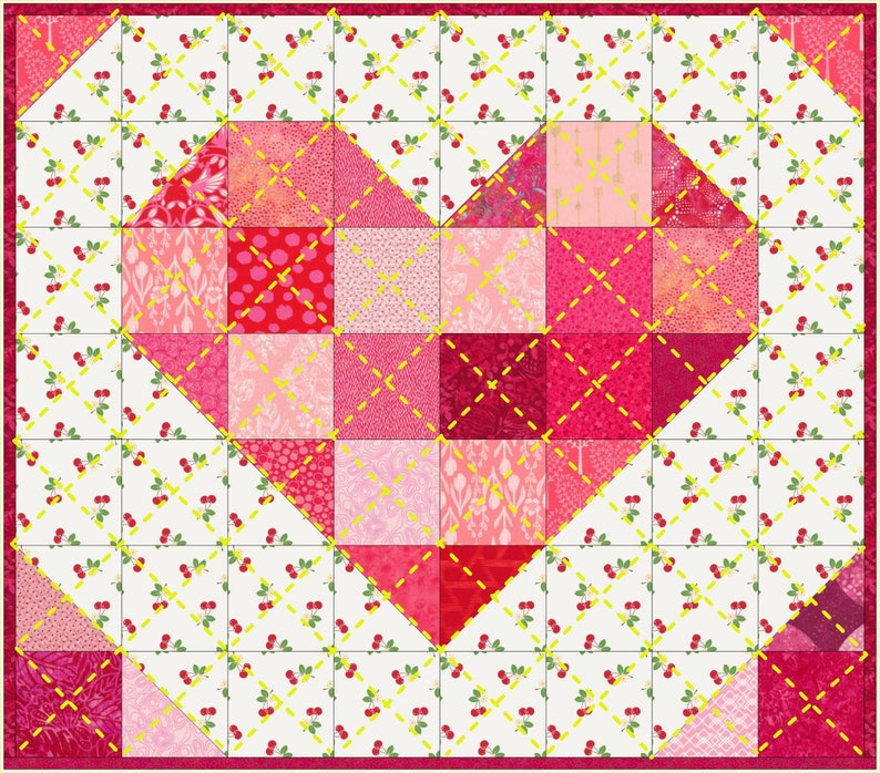 Scrappy Heart Valentine's Quilted Wall Hanging Pattern Etsy