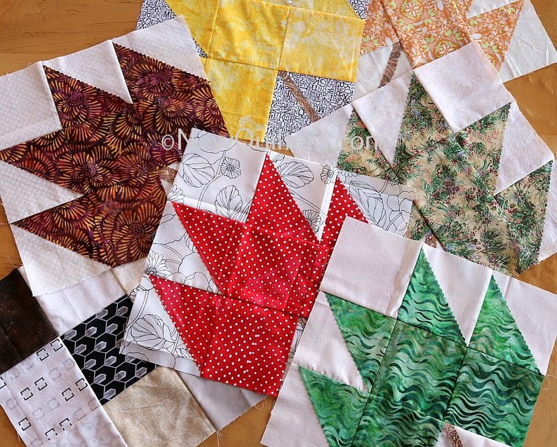 Maple Leaf Nine Patch Quilt-as-You-Go Pattern PDF Download image 4