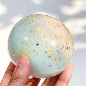 Iridescent Star Glitter Mochi Stress Ball, Sensory Stress Relief Toy, Hand Grip Training,  Fidget,
