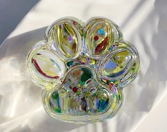 Color-Shifting Sequins Cat Paw Taba Squishy: chameleon glitter, food-grade silicone ,toy, gift, kid, birthday