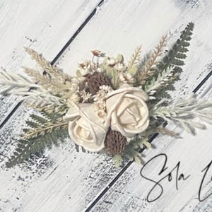 Pente de cabelo Boho Sola Wood Flower – 4–5” de largura