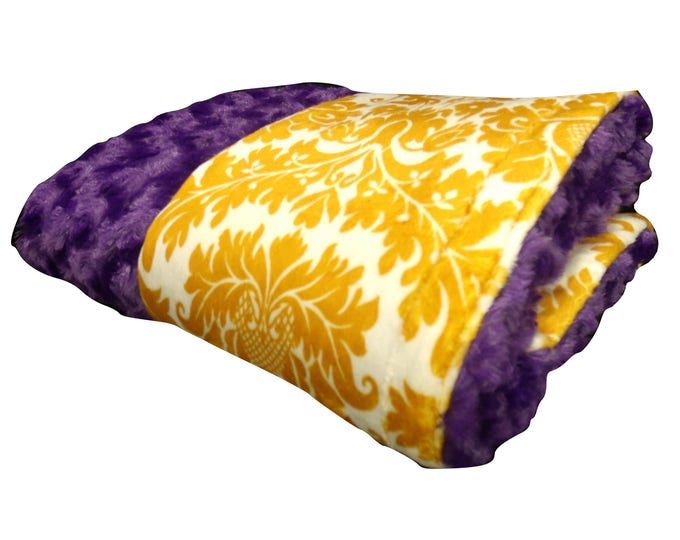 Bright Lime also for toddler or teens Purple and Hot Pink Baby Girl Blanket