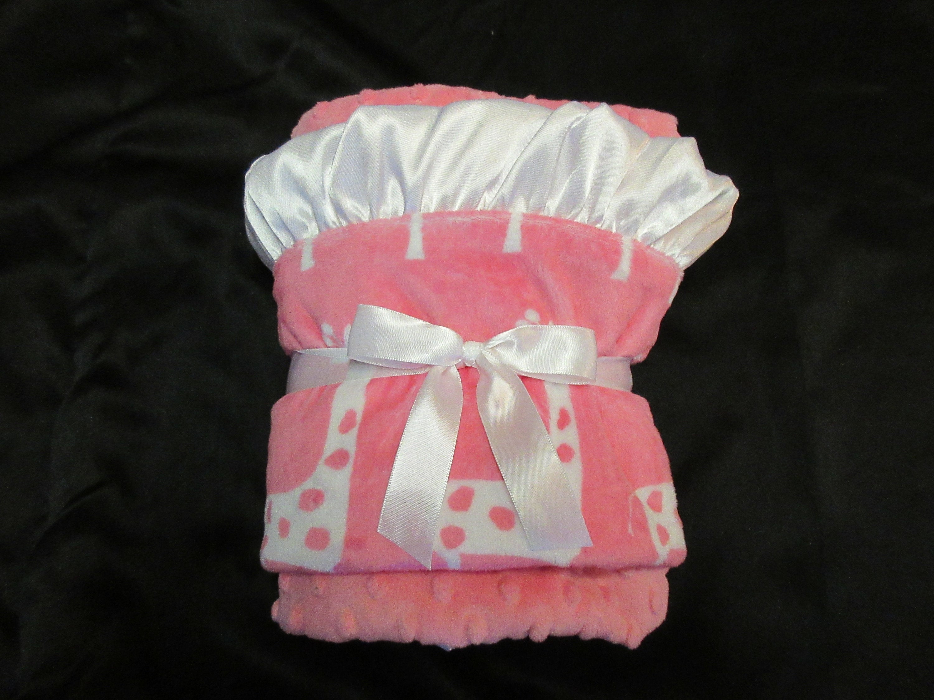 pink giraffe baby blanket