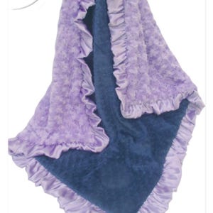 Personalized Light Purple Lavender and Navy Minky(Or Choose a different Secondary Color)    You Choose Coordinating Secondary Fabric