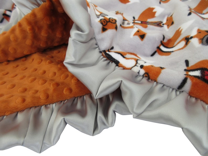 Fox Baby Blanket Fox Minky Baby Blanket Woodland Animal Fox Etsy
