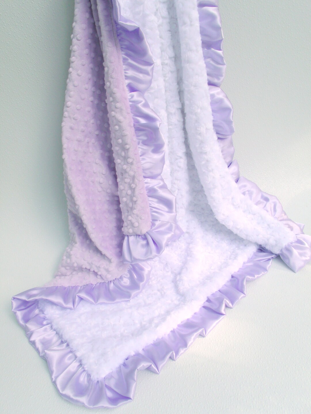 Personalized Lavender Purple Minky Baby Blanket for Girl, Chose Your