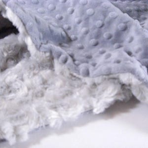 Personalized Charcoal Gray Minky Dot Minky Baby Blanket, You Choose Coordinating Secondary Color
