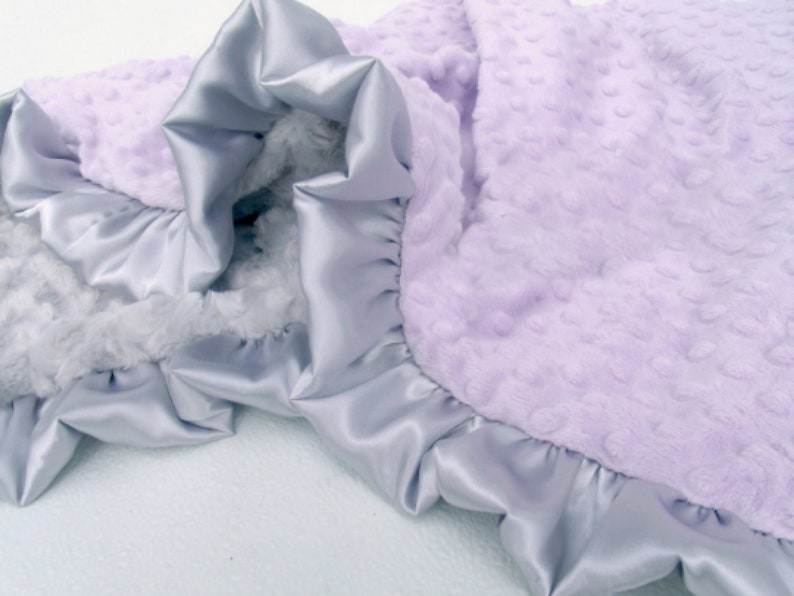 Lavender and Silver Gray Minky Baby Blanket Silver Swirl Etsy