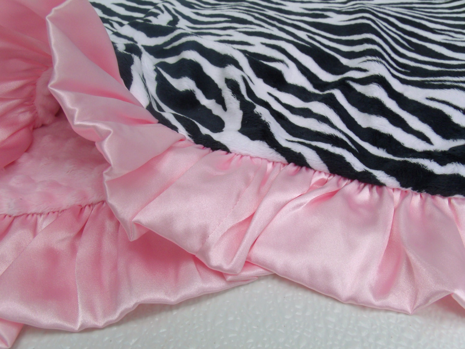 Minky Baby Blanket Pink and Black Zebra Baby Blanket Black Etsy