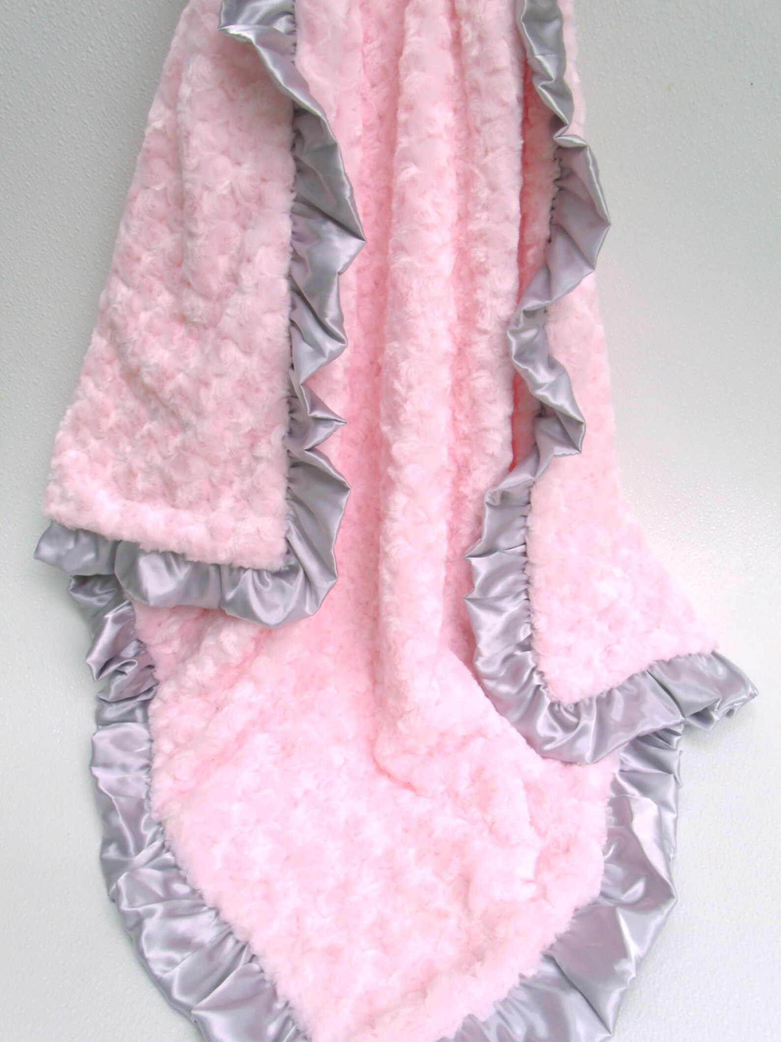 Personalized Minky Baby Blanket Rose Swirl Blanket Pink Etsy