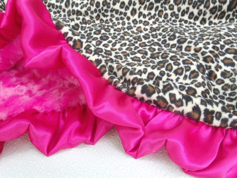 Minky Baby Blanket in Pink Leopard Animal Print Cheetah Etsy