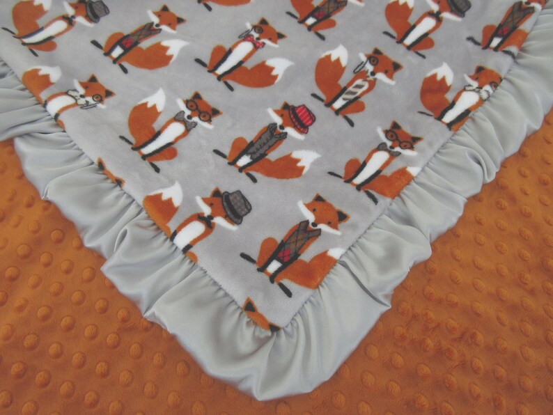 Fox Baby Blanket Fox Minky Baby Blanket Woodland Animal Fox Etsy