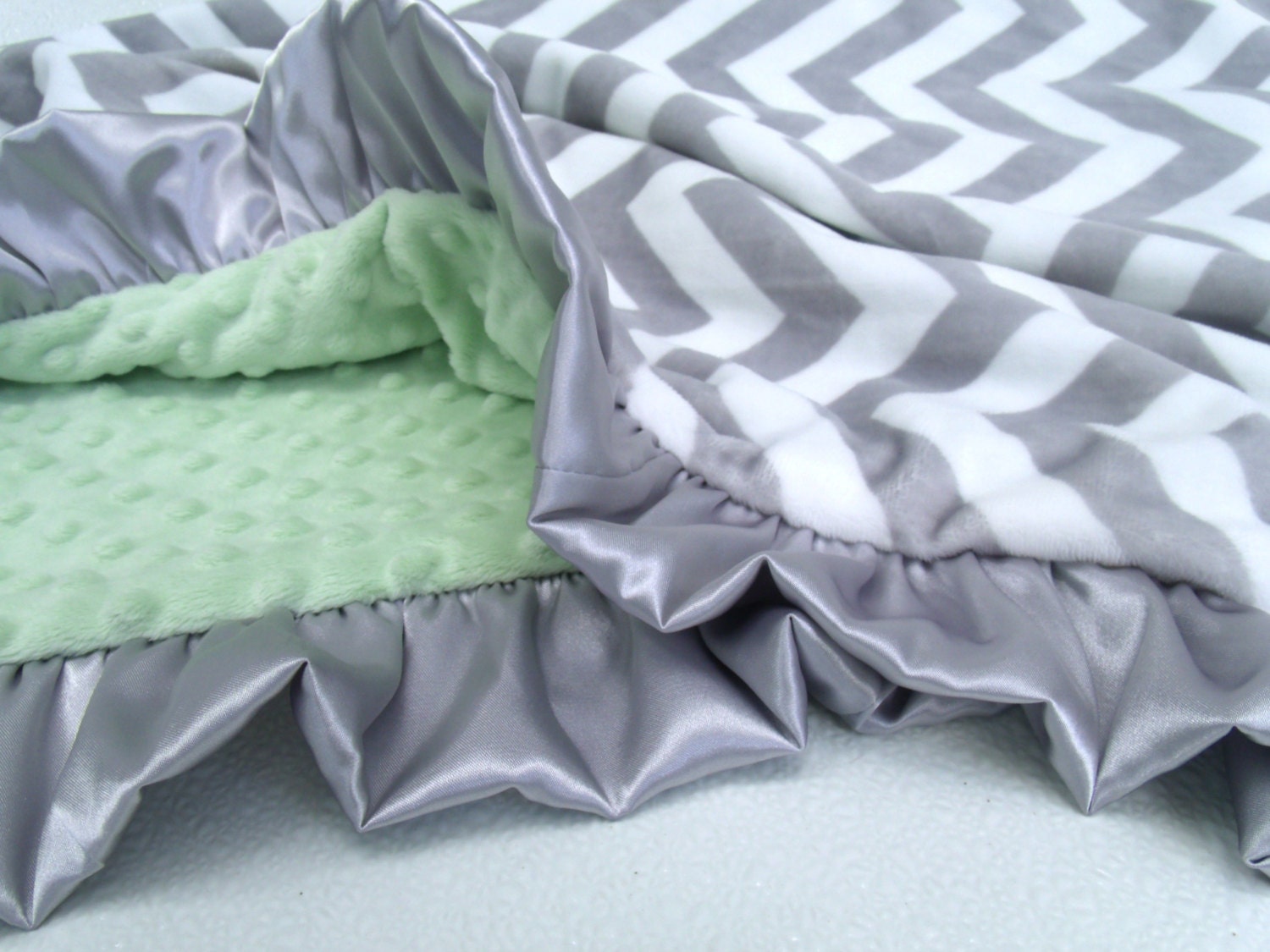 sage green baby blanket