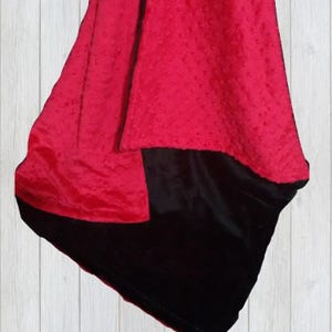 Personalized Red Dot Minky Baby Blanket, available in three sizes, Choose Your Coordinating Secondary Color