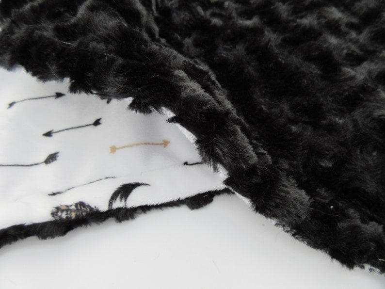 Dreamcatcher Black and White Minky Baby Blanket In Stock Ready to Ship