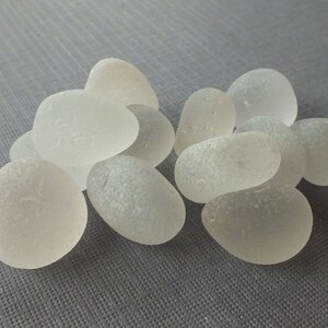 12 Pcs CLEAR Beach Gathered Sea Glass for Jewelry Making, THICK Round GUMDROPS image 3