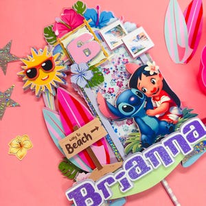 Stitch birthday Cake Topper/Lilo and Stitch Birthday Cake Topper –3D Shaker Personalized Party Decoration /Stitch Theme Centerpiece
