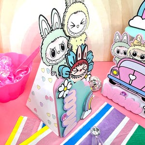 Labubu-bedankdoosje voor verjaardagen/monsterdoosje/gepersonaliseerde piramidedoos voor feesten en evenementen