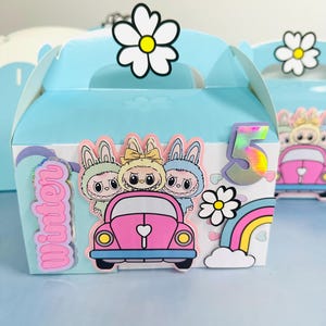 Labubu party favor box/Monster favor box/Personalized Gable Box for Parties and Events