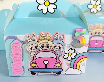 Labubu party favor box/Monster favor box/Personalized Gable Box for Parties and Events