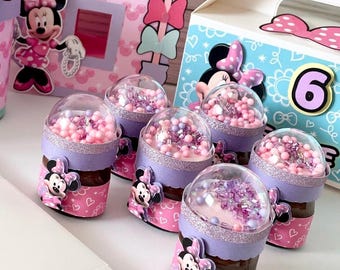 Tarro de Nutella personalizado de Minnie Mouse: recuerdo de fiesta