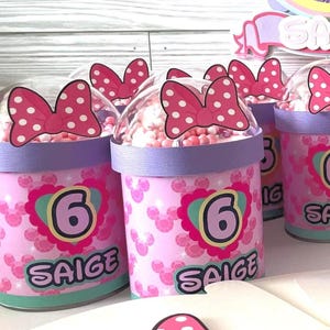 Minnie Mouse Party Favors: Personalized Chip Can - Bowtique Theme