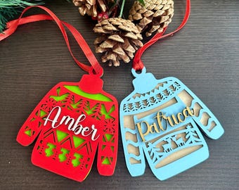 Funny Ugly Sweater Ornament | Custom Holiday Tree Decoration | Perfect Christmas Gift  Christmas Ornament | Christmas Ornament Gift