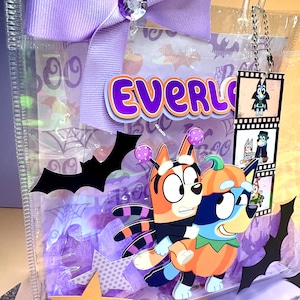 Bluey Halloween Clear Treat Bag: Personalized Kids Party Favor