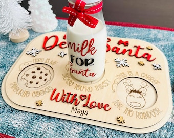 Personalized Wood Santa Cookie Tray: Christmas Eve Treat Board