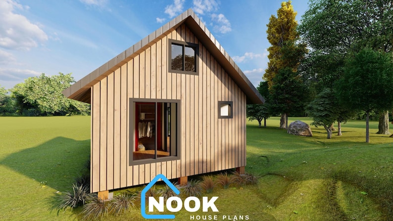 24x16 Tiny Cabin Plans With Loft: 2 Bedroom DIY House (PDF Download) - Etsy