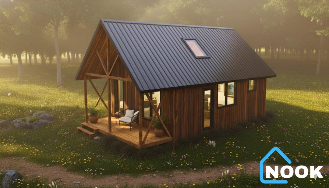 24x16 Tiny Cabin Plans With Loft: 2 Bedroom DIY House (PDF Download) - Etsy