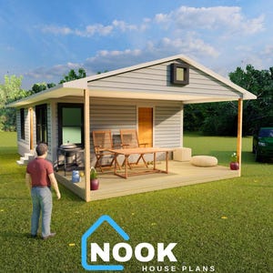 Modern Tiny House Plan: 528 sq ft DIY Cabin Blueprint (Digital Download)