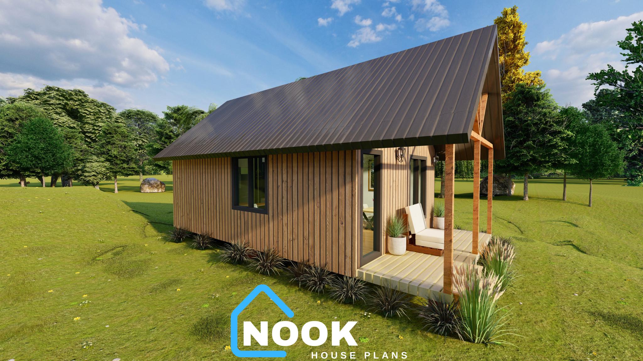 24x16 Tiny Cabin House Plan: 2 Bedroom DIY Blueprint (digital Download ...