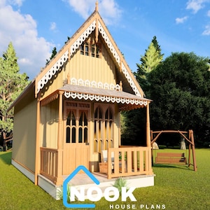 Tiny House Plan 2Bedrooms, Tiny Cabin Plans, DIY Cabin Plans with Cut List,Off Grid Living,2 Bedrooms Floor Plans, Small House Adu Plans