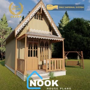 Tiny House Plan 2Bedrooms, Tiny Cabin Plans, DIY Cabin Plans with Cut List,Off Grid Living,2 Bedrooms Floor Plans, Small House Adu Plans