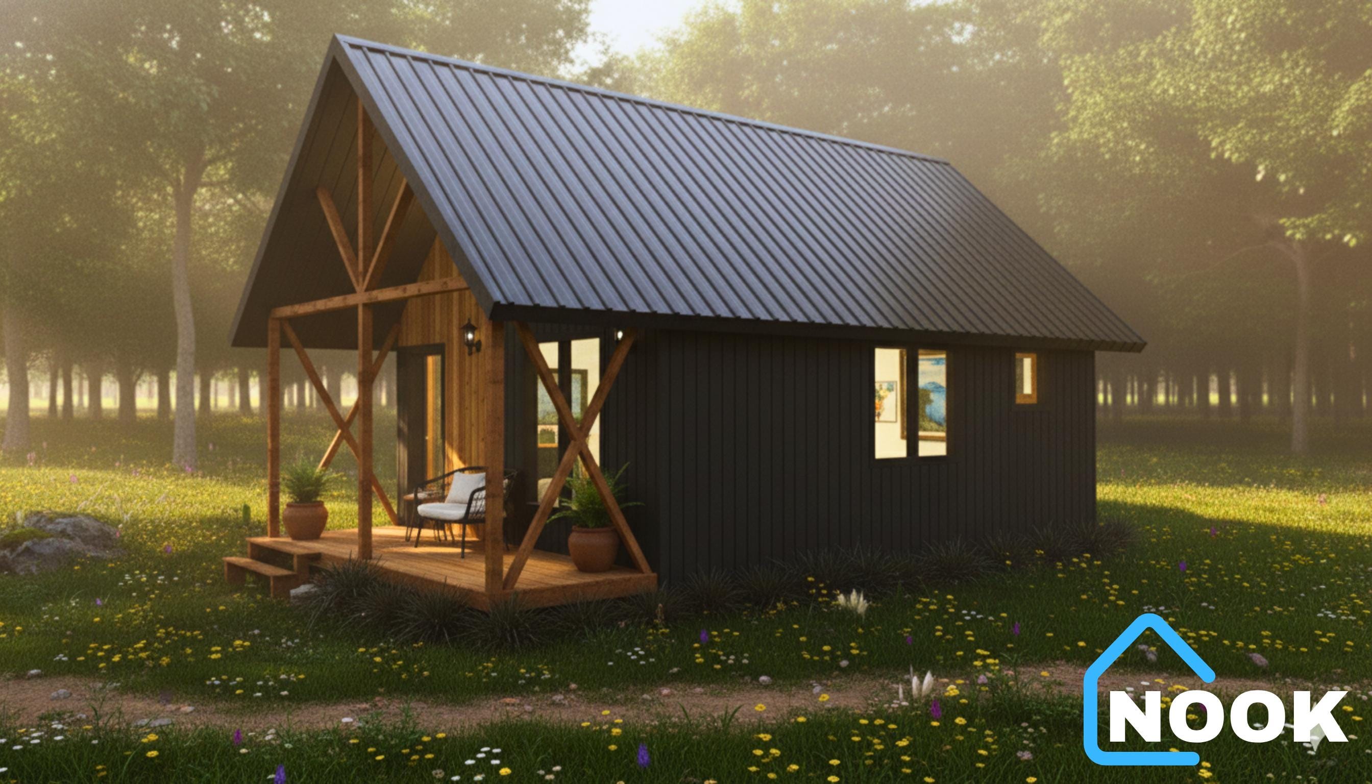 24x16 Tiny House Plans With Loft : 2 Bedroom DIY House (PDF Download ...