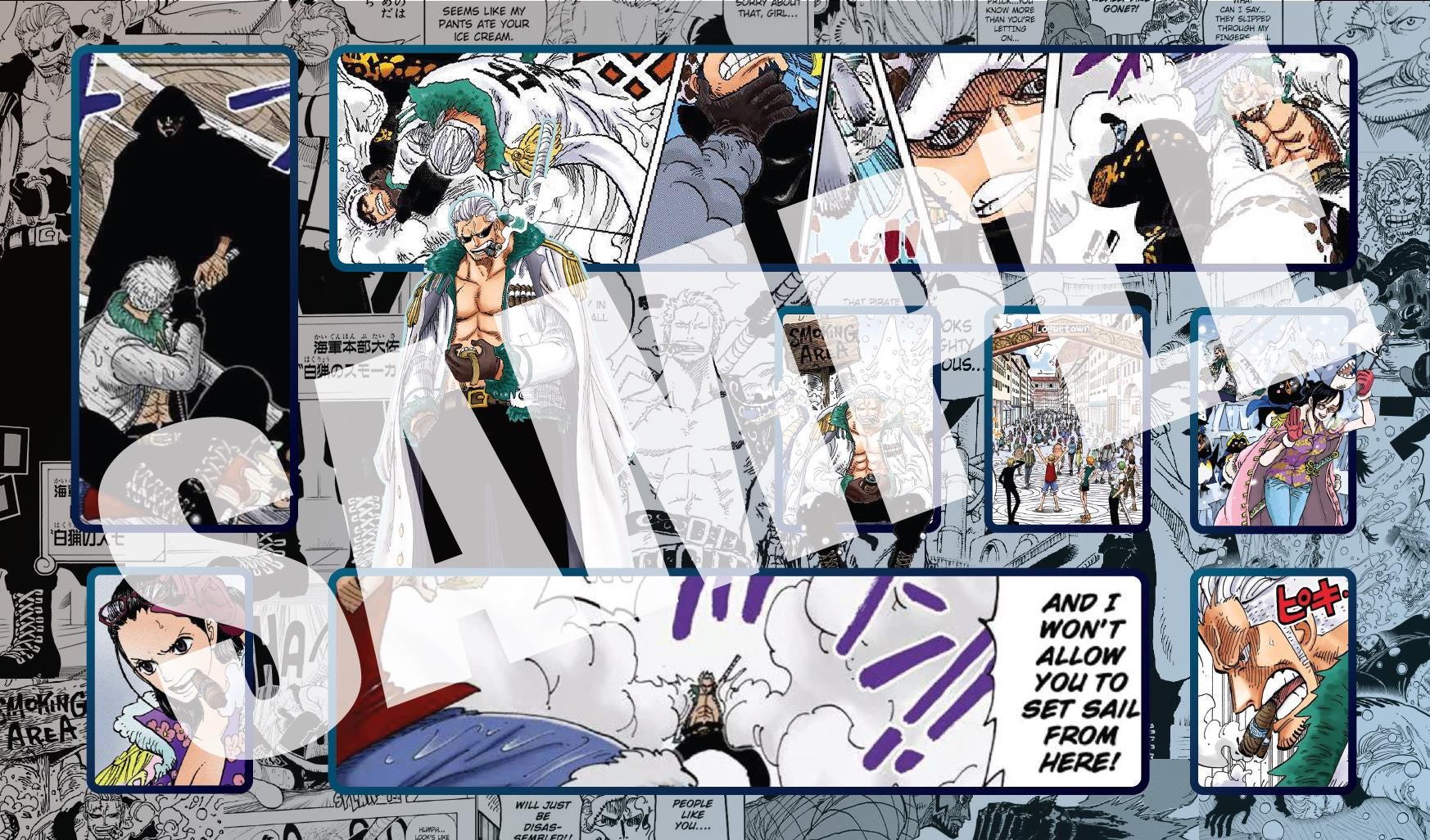 One Piece TCG playmat 24x12 inch file design Smoker manga