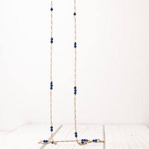 Lapis and Gold Necklace, gold-filled image 1