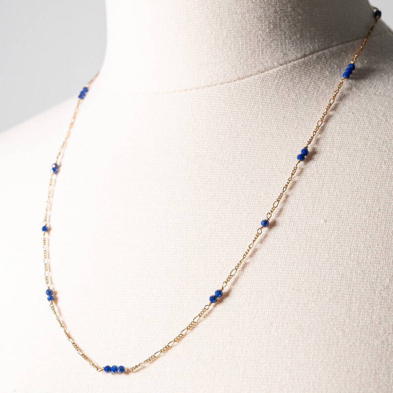 Lapis and Gold Necklace, gold-filled image 2