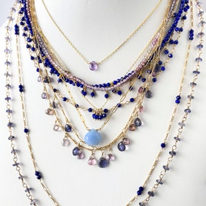 Lapis and Gold Necklace, gold-filled image 5