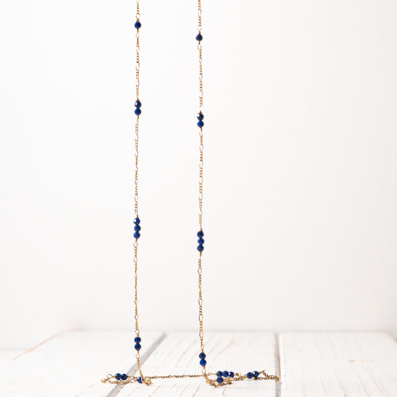 Lapis and Gold Necklace, gold-filled image 1