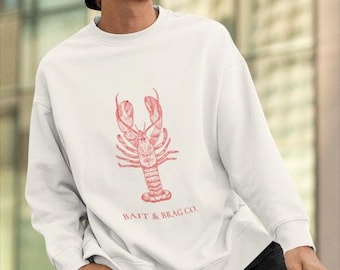 Lobster Coastal Sweatshirt, Fisherman Aesthetic, Nautical Crewneck