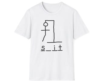 Galgje met T-shirt onvoltooid woord 'S_IT' | Klassiek game-T-shirt voor kinderen