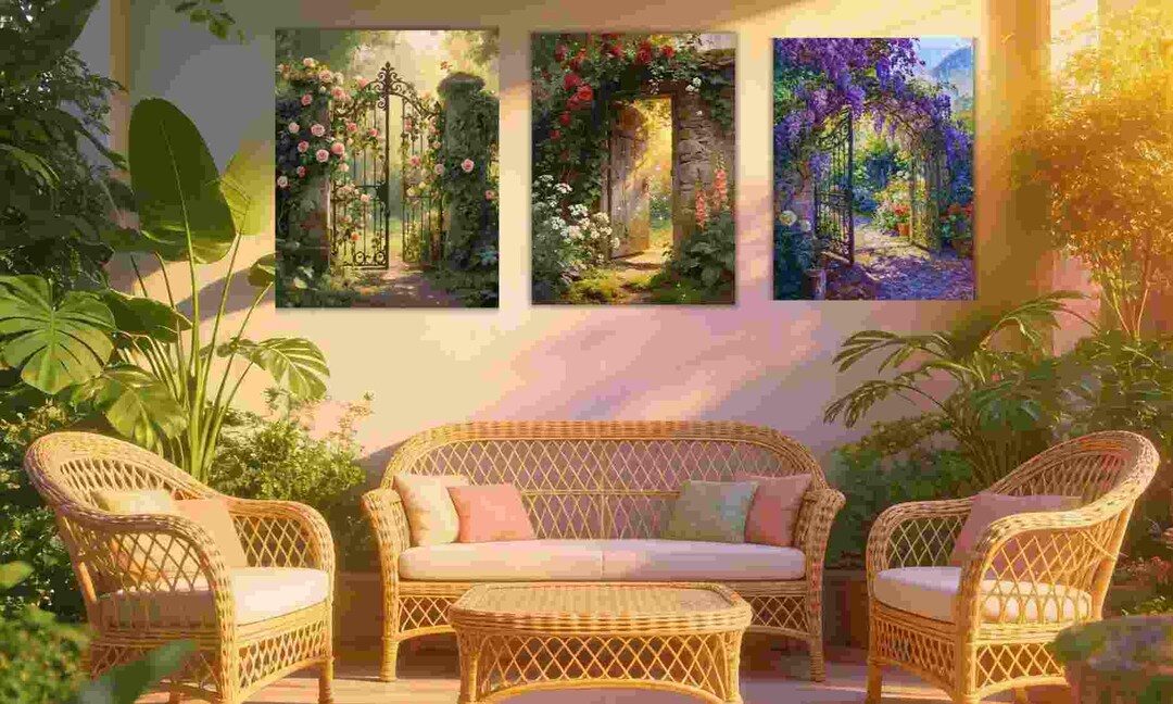 Secret Garden Wall Art Set of 3, Romantic Floral Printable, Cottagecore ...