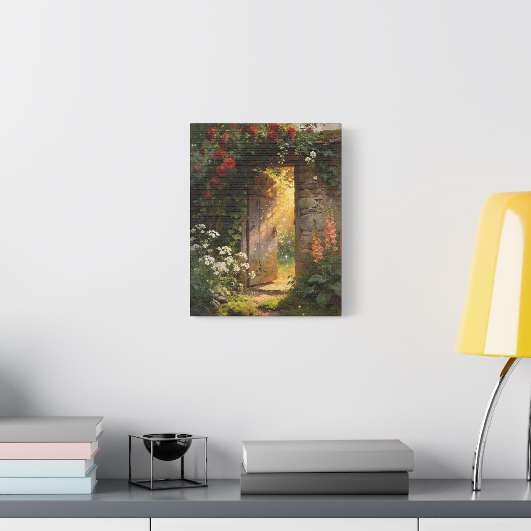 Secret Garden Door Wall Art | Romantic Cottage Garden Painting With ...