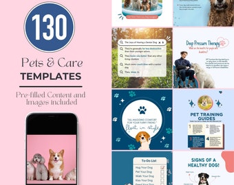 Pet Care Social Media Templates for Canva